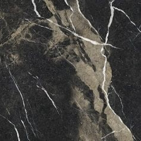 Pierre Black Glazed Porcelain Floor Tile, 120x120 cm, glossy black with gold veins, rectified, A4H197 #20