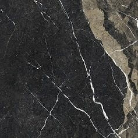 Pierre Black Glazed Porcelain Floor Tile, 120x120 cm, glossy black with gold veins, rectified, A4H197 #22