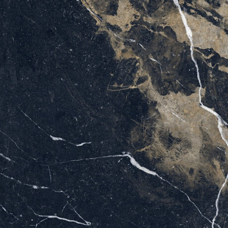 Large-format porcelain tile for flooring, 120x280 cm, Bookmatch, black gloss with gold veins, rectified, A4H203 Pierre Black #4