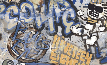 Glazed porcelain floor tile, 120x280 cm, matte gray, rectified, A4H248 City Graffiti Grey