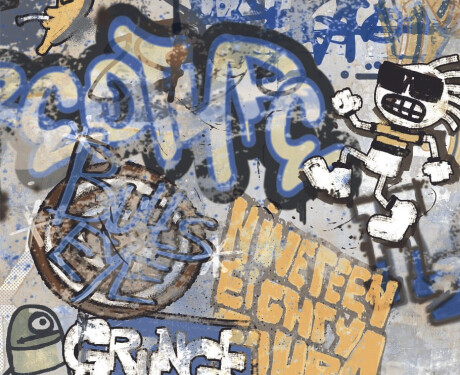 Glazed porcelain floor tile, 120x280 cm, matte gray, rectified, A4H248 City Graffiti Grey