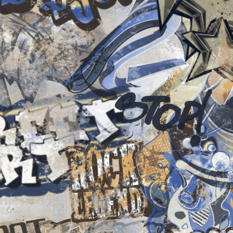 Glazed porcelain floor tile, 120x280 cm, matte gray, rectified, A4H248 City Graffiti Grey #6