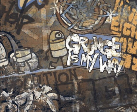 Large-format glazed porcelain floor tiles, 120x280 cm, matte, rectified, A4H262 City Graffiti Multicolor