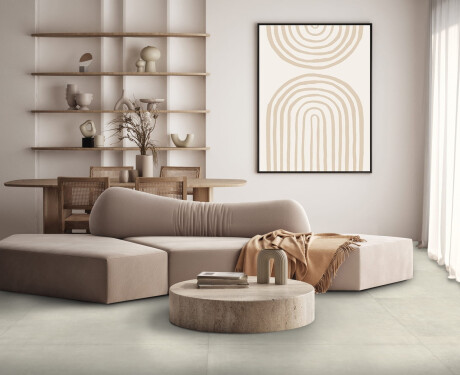 Glazed porcelain floor tile, 120x120 cm, light gray concrete, matte finish, rectified, A4H301 Massive Snow