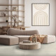 Glazed porcelain floor tile, 60x120 cm, light gray concrete, matte, rectified, A4H302 Massive Snow #1