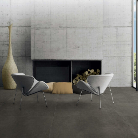Glazed porcelain floor tile, 120x120 cm, dark gray concrete, matte, rectified, A4H326 Massive Dimgray #4