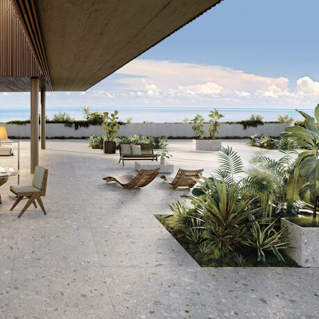 Glazed porcelain floor tile, 120x280 cm, matte terrazzo gray, rectified, A4H416 Ceppo Di Gre Multi #1