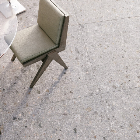 Glazed porcelain floor tile, 60x120 cm, light gray, matte, rectified, A4H418, Ceppo Di Gre Multi Terrazzo #10