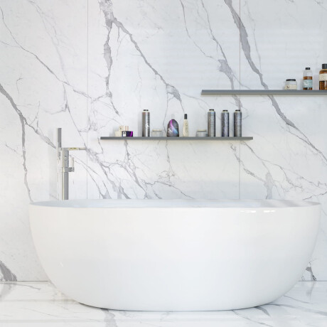 Large-format 120x270 cm glossy porcelain tile with gray veining, rectified, A4H451 Statuario Superiore #5