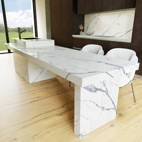 Large-format 120x270 cm glossy porcelain tile with gray veining, rectified, A4H451 Statuario Superiore #10