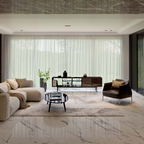 Glazed 120x120 floor tile, glossy finish with gray veining, rectified, A4H454 Statuario Superiore #2