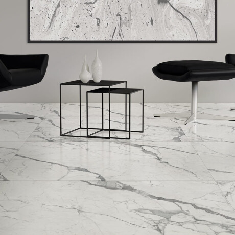 Glazed porcelain floor tile, 120x120 cm, matte finish with gray veining, rectified, A4H455 Statuario Superiore #3