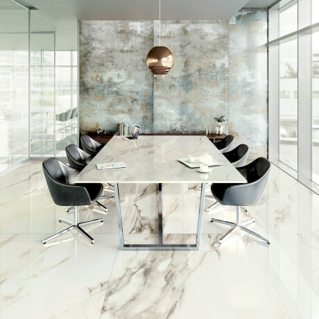 Large-format 120x270 cm porcelain tile with gray veins, matte finish, rectified, A4H463 Calacatta #14