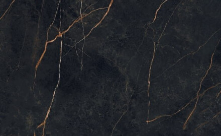 Bookmatch Porcelain Tile 120x280, Black Marble with Gold Veins, Glossy Finish A4H473 Sant Loreno