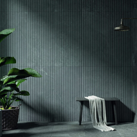 Grooved stone-effect floor tiles, 60x120, dark gray matte, A4H511 Rigat-One Ermetica Lavagna #2