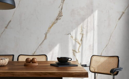 60x120 Floor Porcelain Tile, Marble with Warm-Toned Veins, Matte Finish, A4H633 Dubai Gold