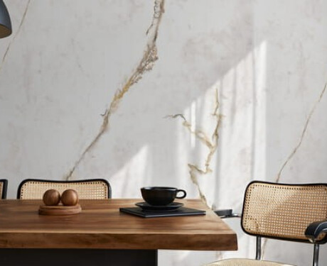 60x120 Floor Porcelain Tile, Marble with Warm-Toned Veins, Matte Finish, A4H633 Dubai Gold