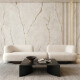 Large-format 120x280 marble-effect porcelain tile with warm-toned veins, gloss finish A4H634 Dubai Gold #2