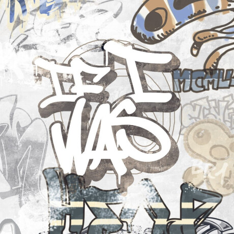 Glazed porcelain floor tile, 120x280 cm, matte gray, rectified, A4H640 City Graffiti White #2