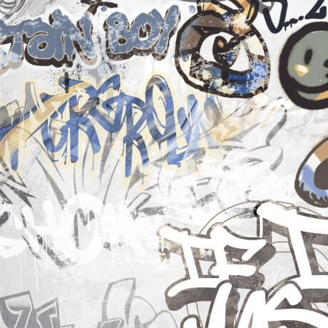 Glazed porcelain floor tile, 120x280 cm, matte gray, rectified, A4H640 City Graffiti White #3