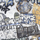 Glazed porcelain floor tile, 120x280 cm, matte gray, rectified, A4H640 City Graffiti White #4