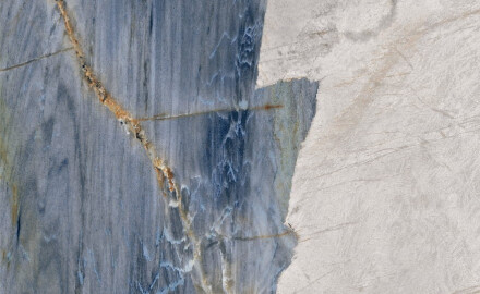 Large-format 120x280 blue marble porcelain tile with light veins, glossy finish, A4H663 Botaniko Blu
