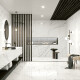 Large-format porcelain tile, 120x280, white marble with black veins, glossy finish, A4H679 Markina White #7