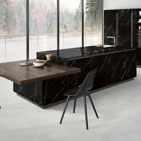 Large-format porcelain tile, 120x280, black marble with white veins, matte finish, A4H688 Markina Black #7