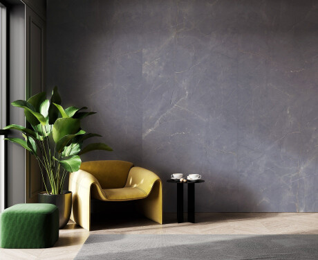 Large-format 120x280 marble-effect porcelain tile with veining, glossy finish, A4H808 Omani Cool