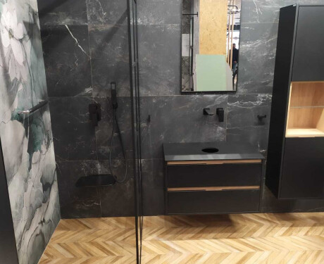 Glazed Porcelain Tile for Floors, 60x120 cm, Matte Black, Rectified, A4H85 Iroc Black