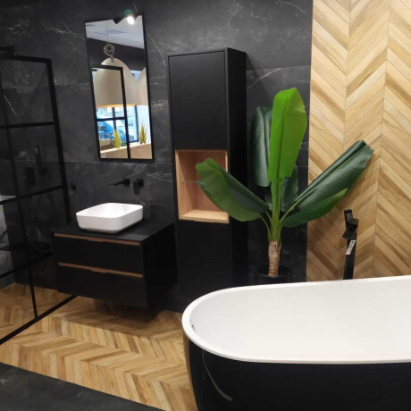 Glazed Porcelain Tile for Floors, 60x120 cm, Matte Black, Rectified, A4H85 Iroc Black #2