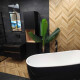 Glazed Porcelain Tile for Floors, 60x120 cm, Matte Black, Rectified, A4H85 Iroc Black #4