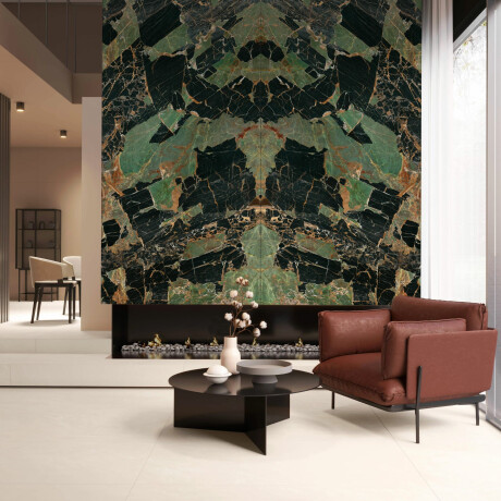 Bookmatch Porcelain Tile 120x280, Emerald Marble with Veins, Glossy Finish A4H850 Esmerald Paris #2