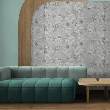 60x120 cm gray wall porcelain tile with floral patterns, matte finish, A4H923 Lirio #3