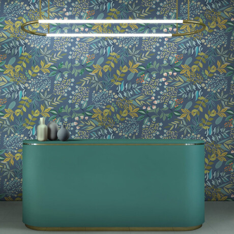 60x120 cm blue wall porcelain tile with floral patterns, matte finish, A4H924 Majorele #3