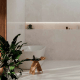 Large-format porcelain tile, 100x100, veined marble, glossy finish, A4H941 Saffire Cream #1