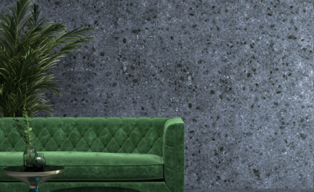 Glazed Porcelain Floor Tile 60x120 Anthracite Matte Rectified A4H98 Terrazzo