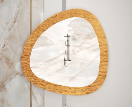 Irregular-shaped mirror with a sleek modern metal frame L290 #5