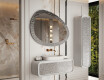 Asymmetrical bathroom mirror with a metal frame L292
