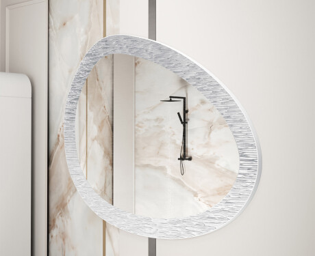 Asymmetrical bathroom mirror with a metal frame L292 #4