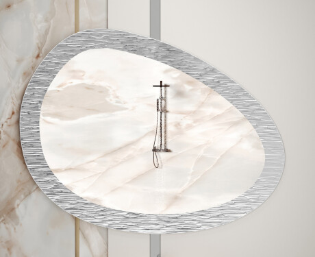 Asymmetrical bathroom mirror with a metal frame L292 #5