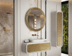 Round mirror featuring a stylish metal trim L288