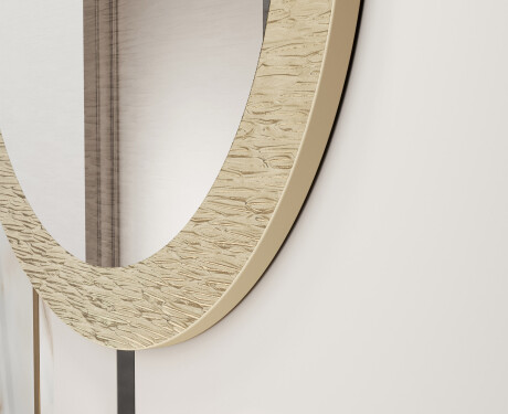 Round mirror featuring a stylish metal trim L288 #3