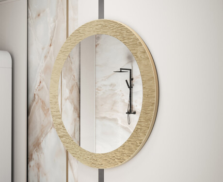 Round mirror featuring a stylish metal trim L288 #4