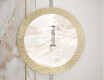Round mirror featuring a stylish metal trim L288 #5