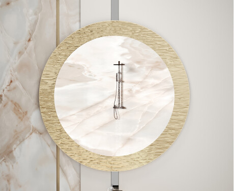Round mirror featuring a stylish metal trim L288 #5