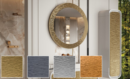 Round mirror featuring a stylish metal trim L288