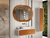 Bathroom mirror with stylish metal accents L289