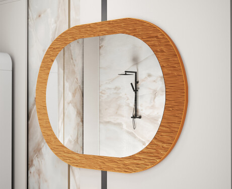 Bathroom mirror with stylish metal accents L289 #4
