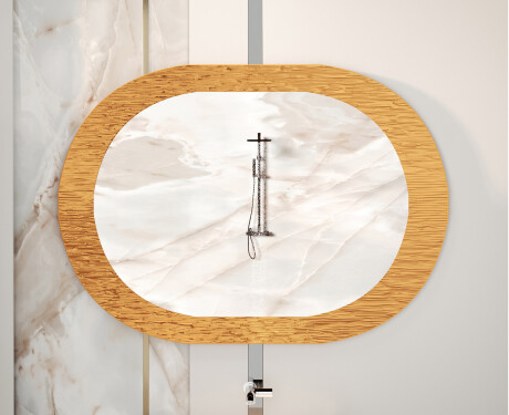 Bathroom mirror with stylish metal accents L289 #5